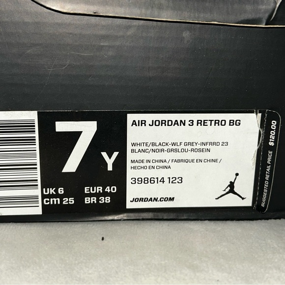 Air Jordan 3 Retro Infrared 23 GS  7Y/ Women’s 8.5/398614-123 - Picture 15 of 15